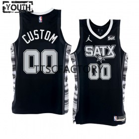 Dres San Antonio Spurs Prilagođeni Nike 2022-23 Statement Edition Crno Swingman - Dječji